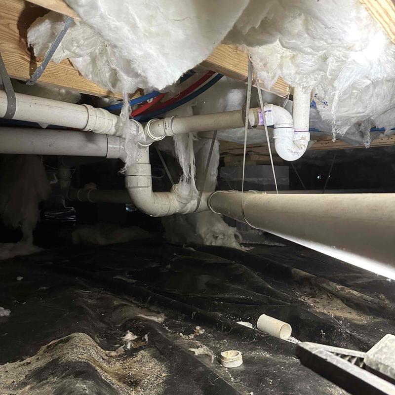 Tub and shower drain pipes with P-traps installed