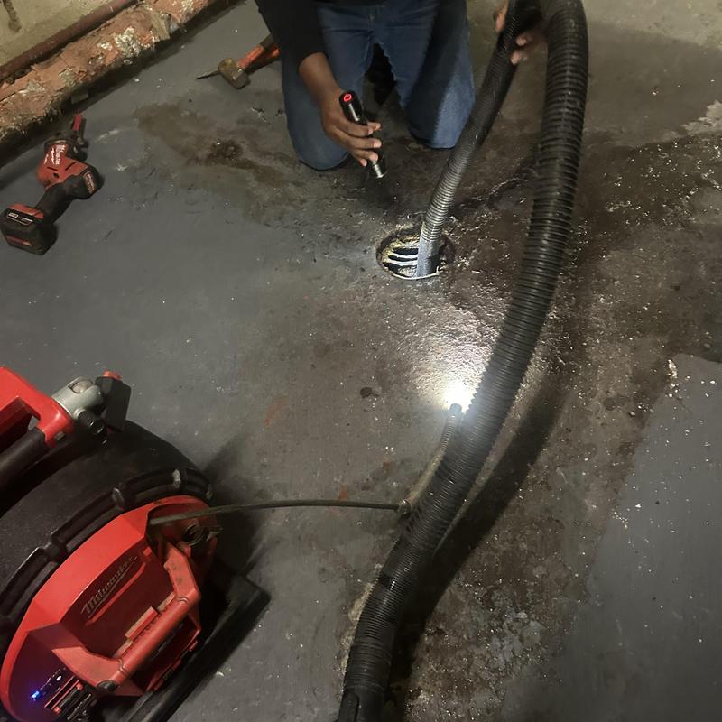 Sewer drain pipe camera inspection with flashlight