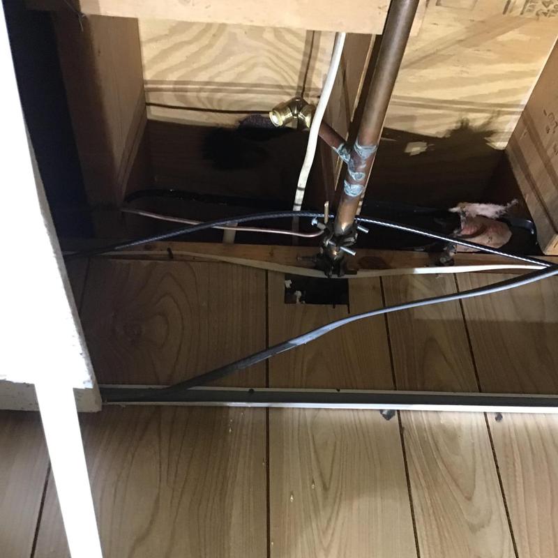 PEX plumbing pipes installation in ceiling cavity