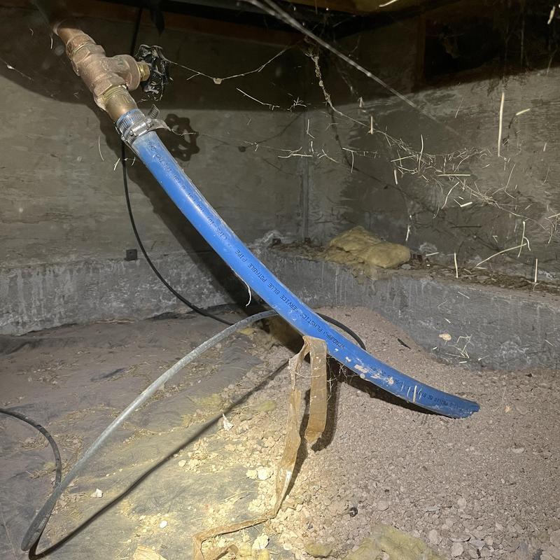 Main water line pipe replaced in crawl space Main water line pipe replaced in crawl space