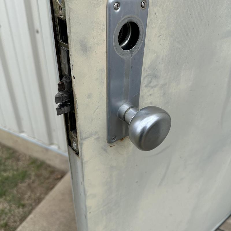 Back door lock cylinder removed for replacement