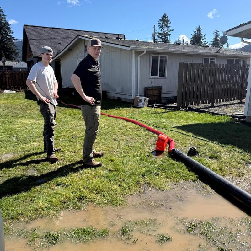 1" PEX water main installation with shutoff valve