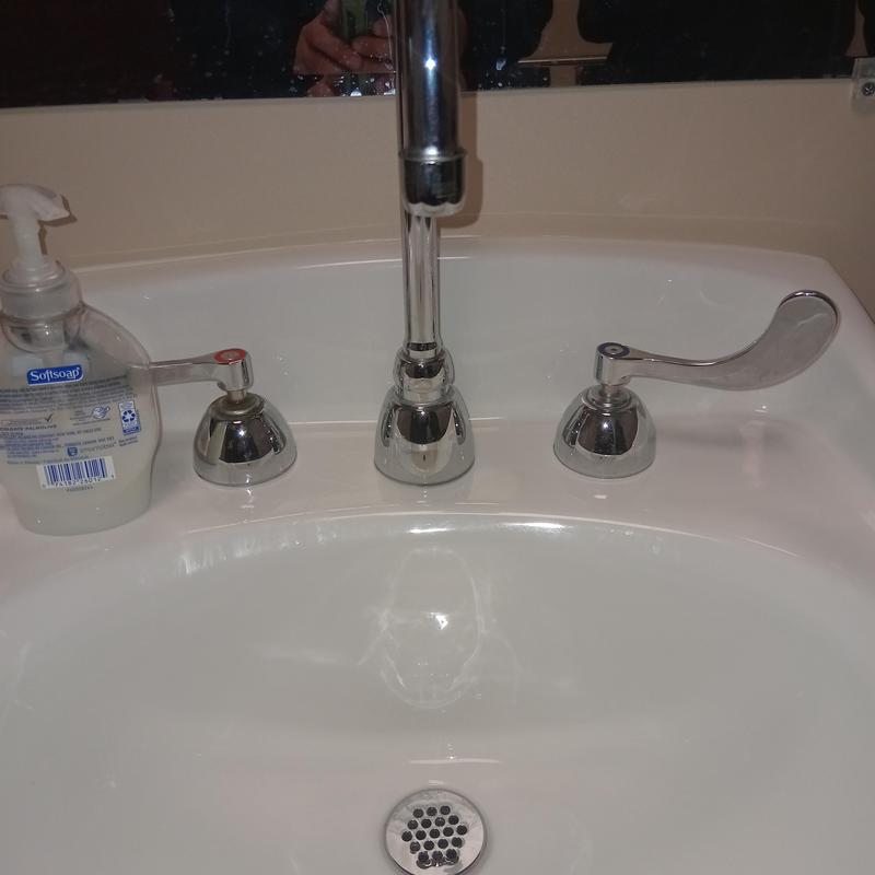 Bathroom sink faucet with separate handles and soap dispenser Bathroom sink faucet with separate handles and soap dispenser
