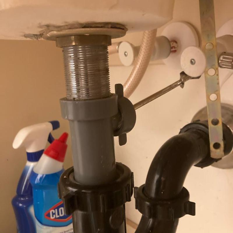 Bathroom sink drain pipes with new push pop-up assembly Bathroom sink drain pipes with new push pop-up assembly