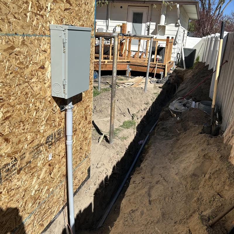 NEMA 3R subpanel with underground conduit installation NEMA 3R subpanel with underground conduit installation