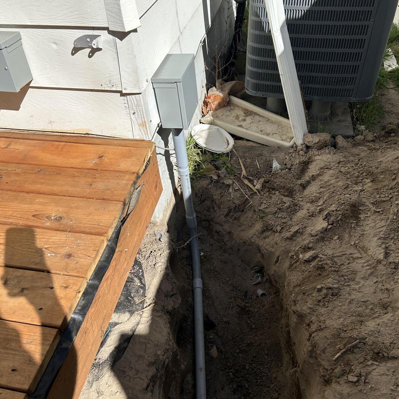 NEMA 3R subpanel with underground PVC conduit installation NEMA 3R subpanel with underground PVC conduit installation