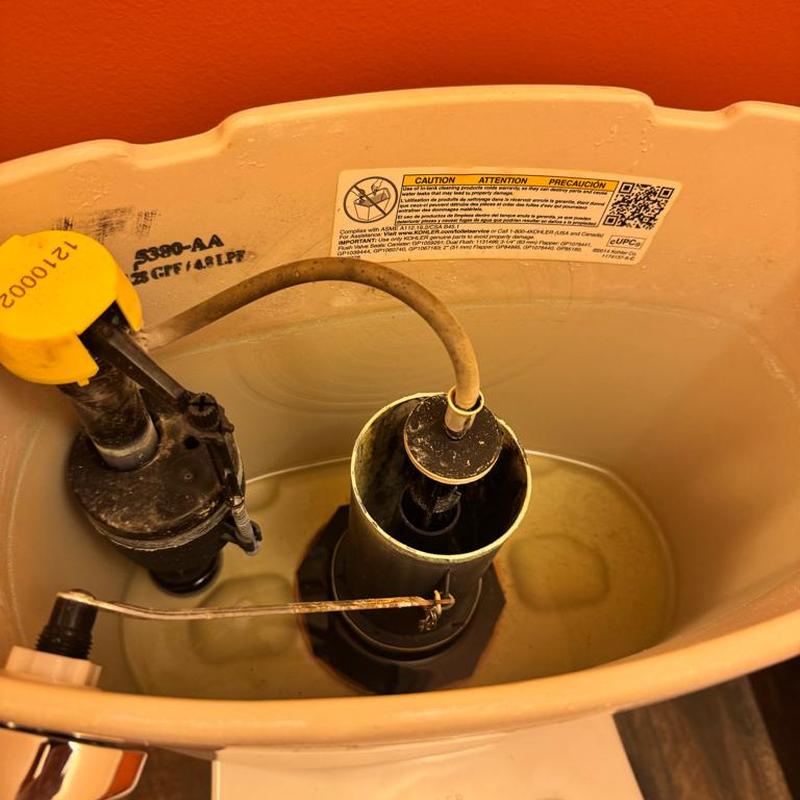 Toilet flush valve and fill valve inside tank Toilet flush valve and fill valve inside tank