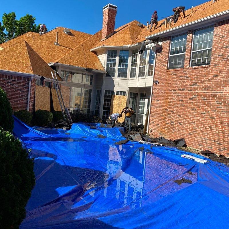 Slate GAF Timberline roof replacement with pool protection Slate GAF Timberline roof replacement with pool protection
