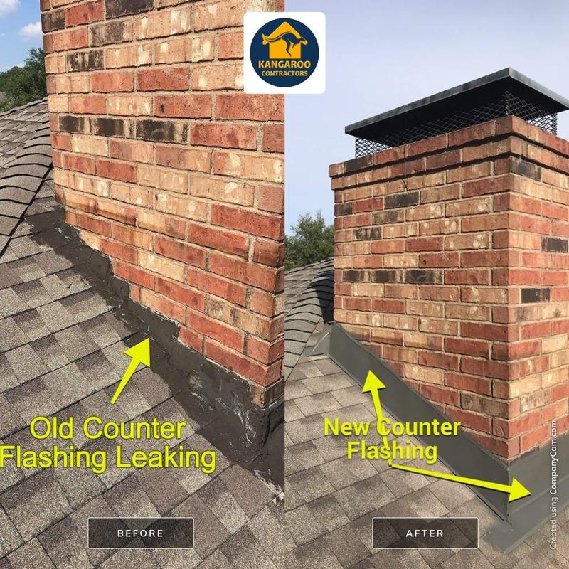 Chimney counter flashing replacement on shingle roof Chimney counter flashing replacement on shingle roof