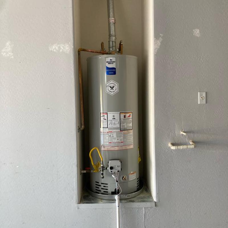 50 gallon Bradford White gas water heater installation