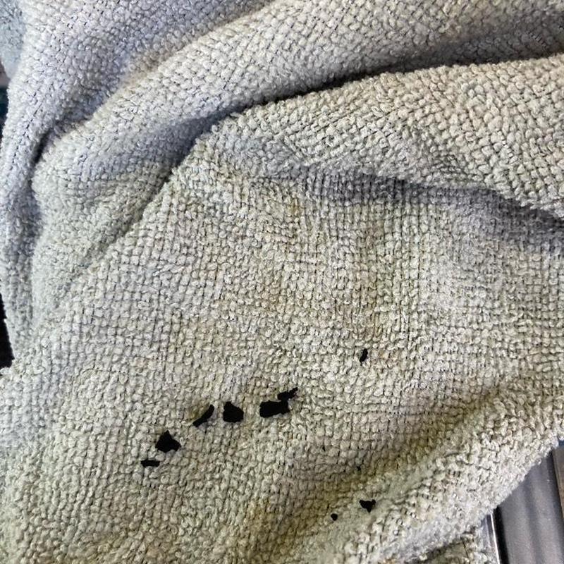 Shower head screen debris on cleaning towel in Gilbert, AZ Shower head screen debris on cleaning towel in Gilbert, AZ