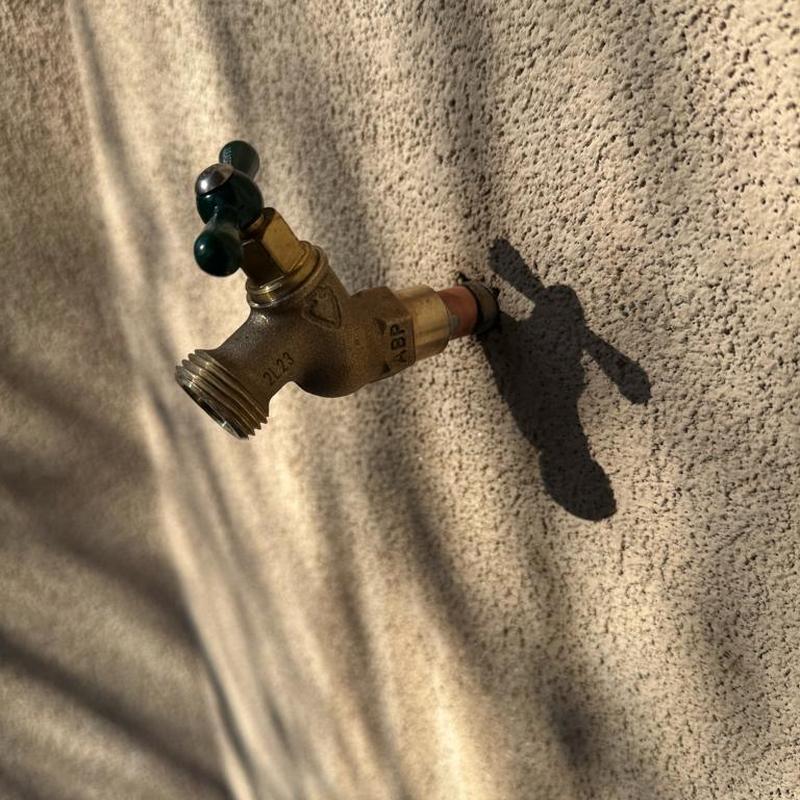 Sweat-on hose bib installed on exterior wall