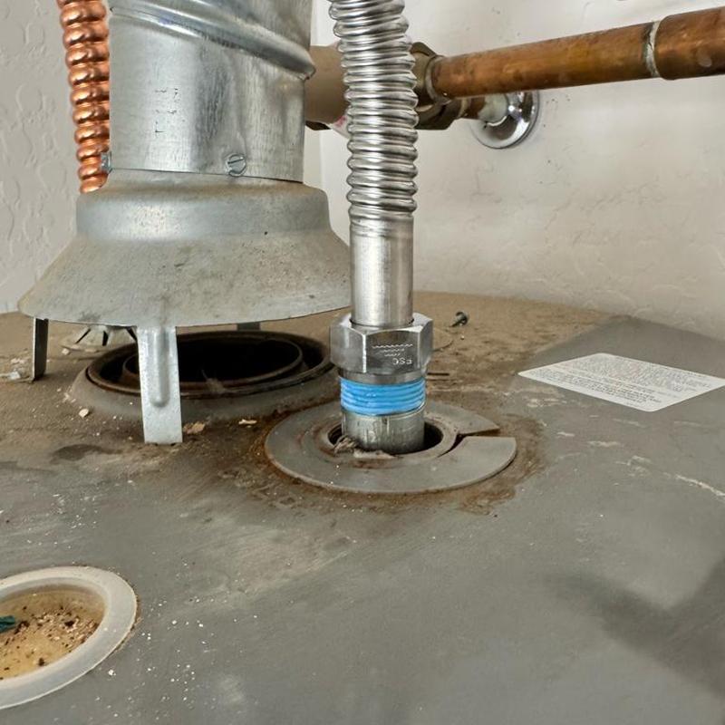 Water heater flex line and nipple replacement detail