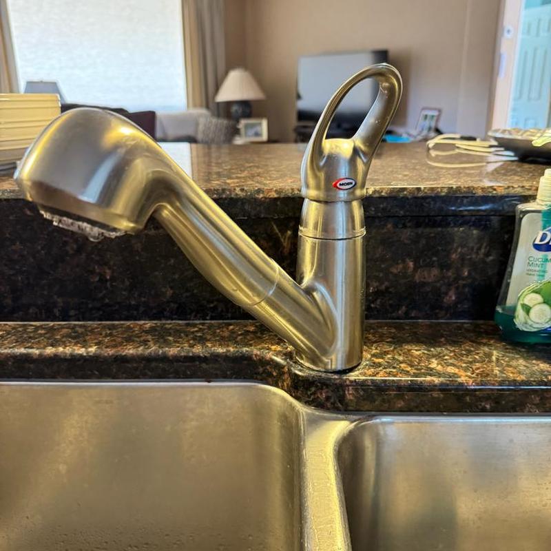 Delta Grant kitchen faucet stainless finish installed Delta Grant kitchen faucet stainless finish installed