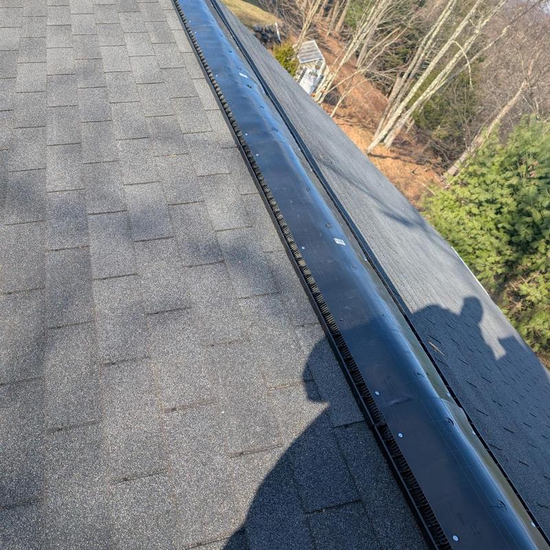 Ridge vent installed on shingle roof in Stroudsburg PA