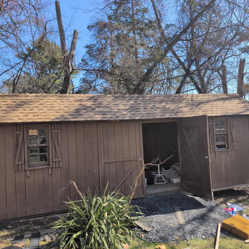 Shed roof with new brown shingles in Stroudsburg
