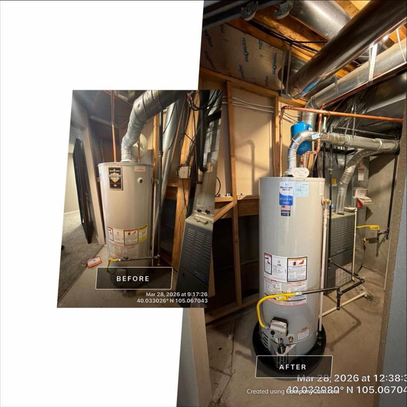 Water heater replacement with code upgrade in basement