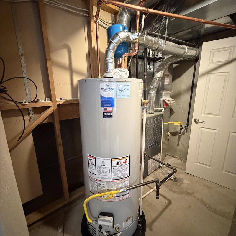 Water heater with upgraded piping and ventilation system