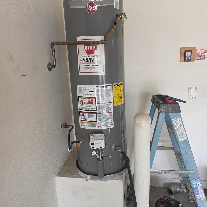 Gas water heater installation with new piping