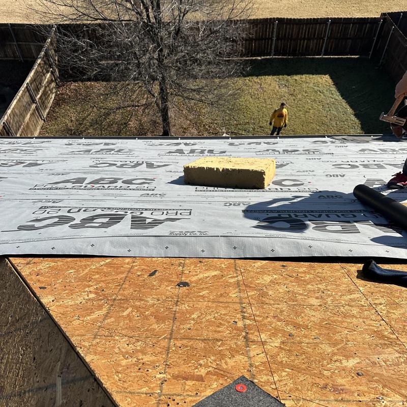 Roof decking with synthetic underlayment installation