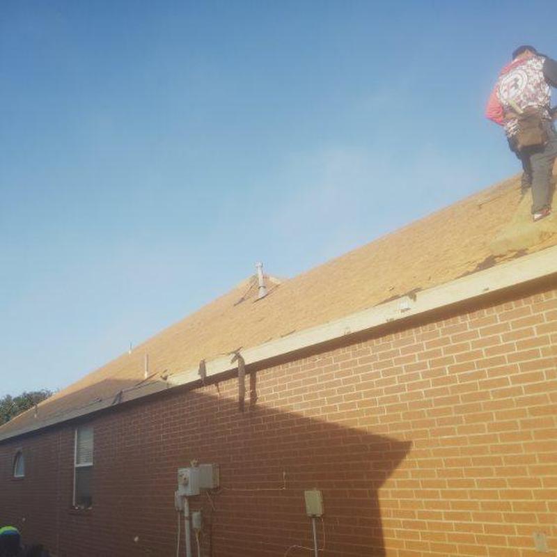 Roof decking replacement on brick house in Texas