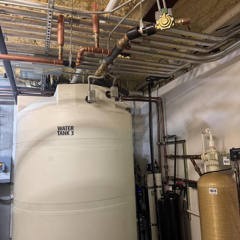 Water tank 3 with copper piping and filter system