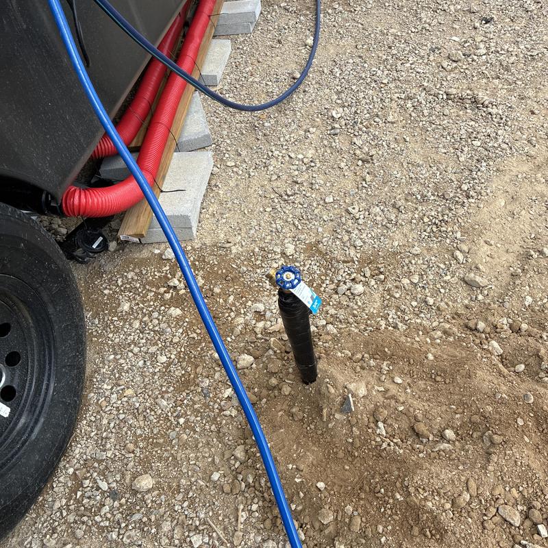 PEX waterline with shut-off valve and hose bib installation