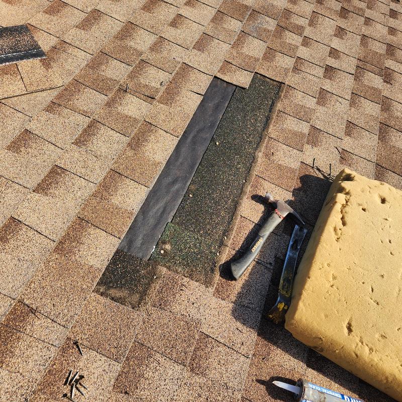 GAF Shakewood shingles replacing and sealing on roof GAF Shakewood shingles replacing and sealing on roof