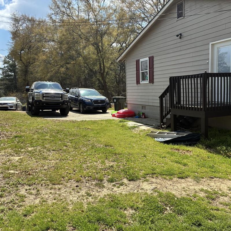 Pressure-treated wood landing replacement on house steps