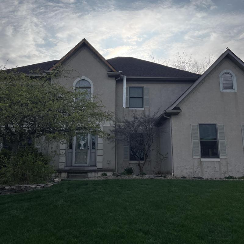 Roof shingles and fascia replacement on house exterior Roof shingles and fascia replacement on house exterior