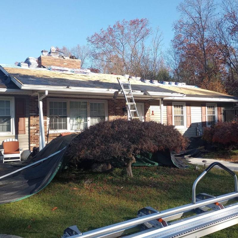 Residential roof shingles replacement with ladder in Stroudsburg