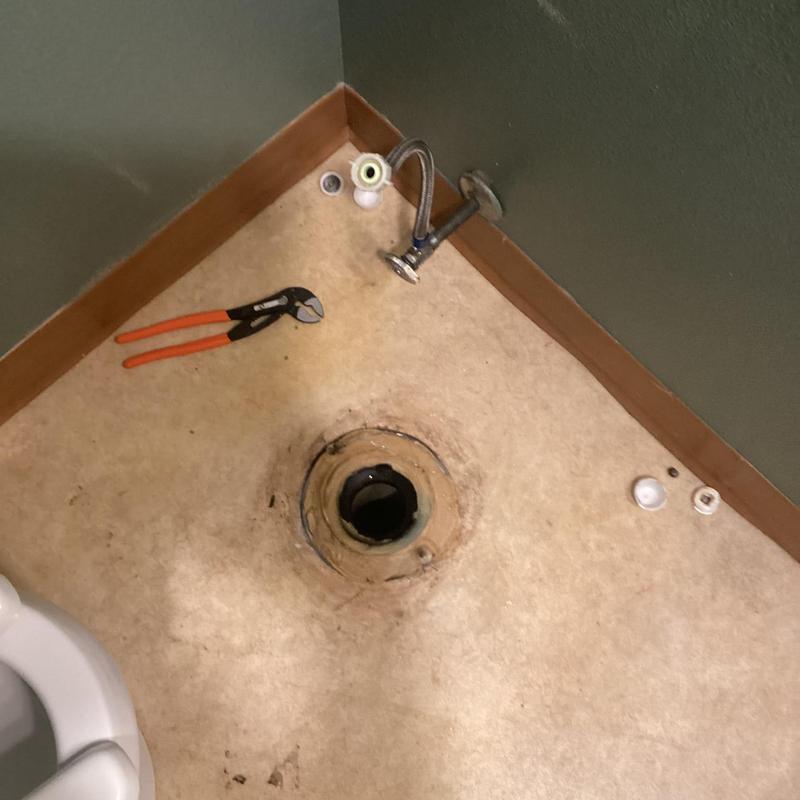 Toilet flange and water supply line with removal tools
