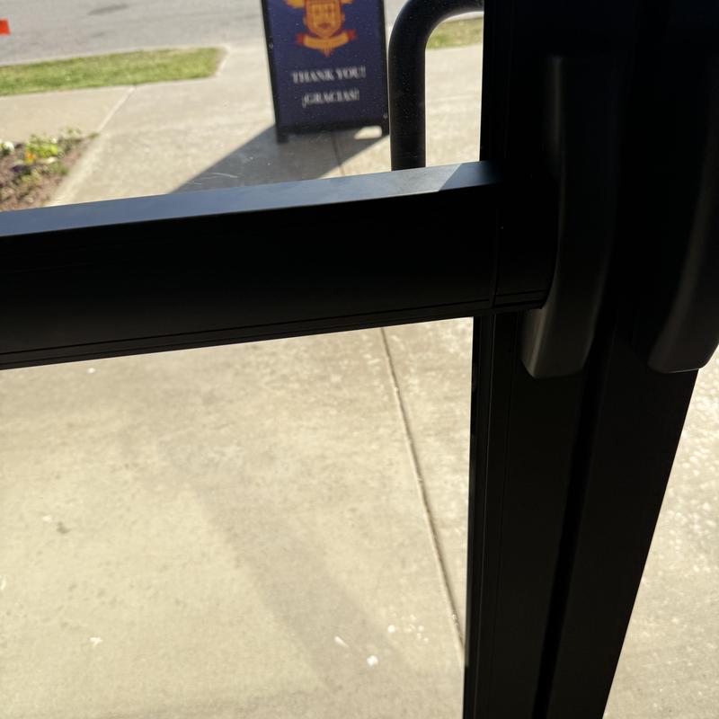 Access control system on glass door frame