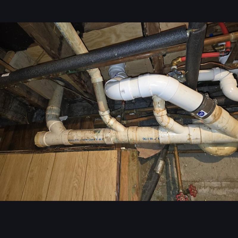 3-inch PVC sewer line with ball valve replacement