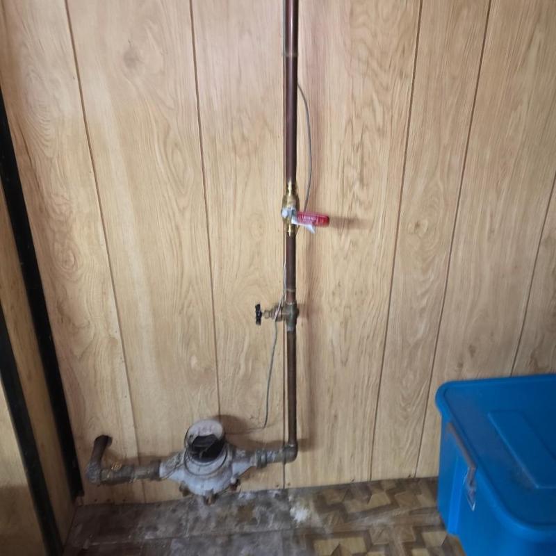 Water meter ball valve installation on copper pipe