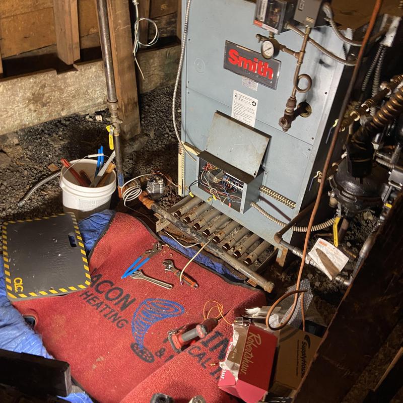 Boiler burner and gas valve replacement in basement