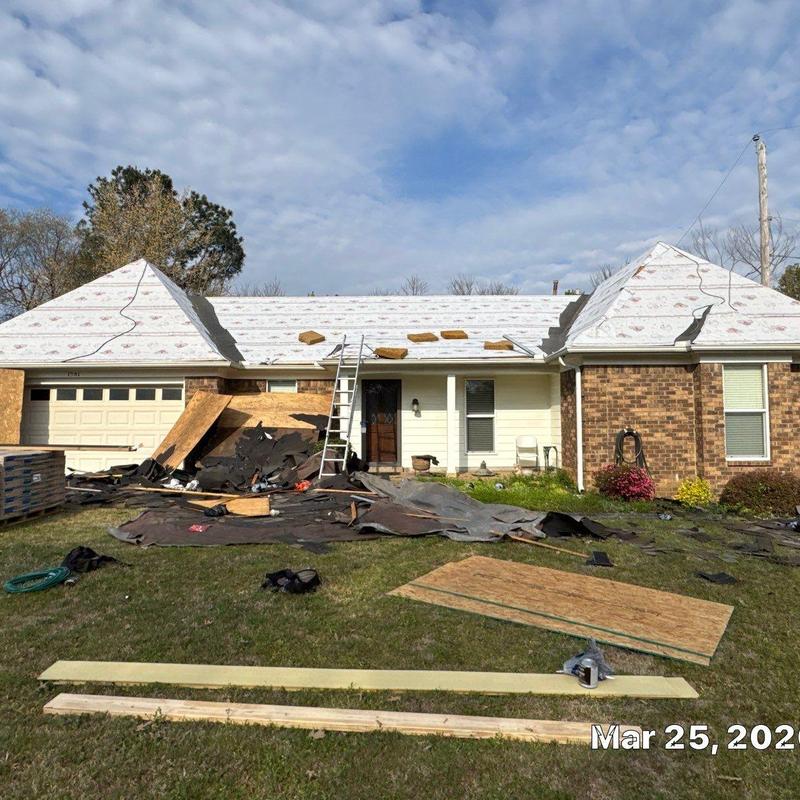 Certainteed asphalt shingle roof under installation in Cordova