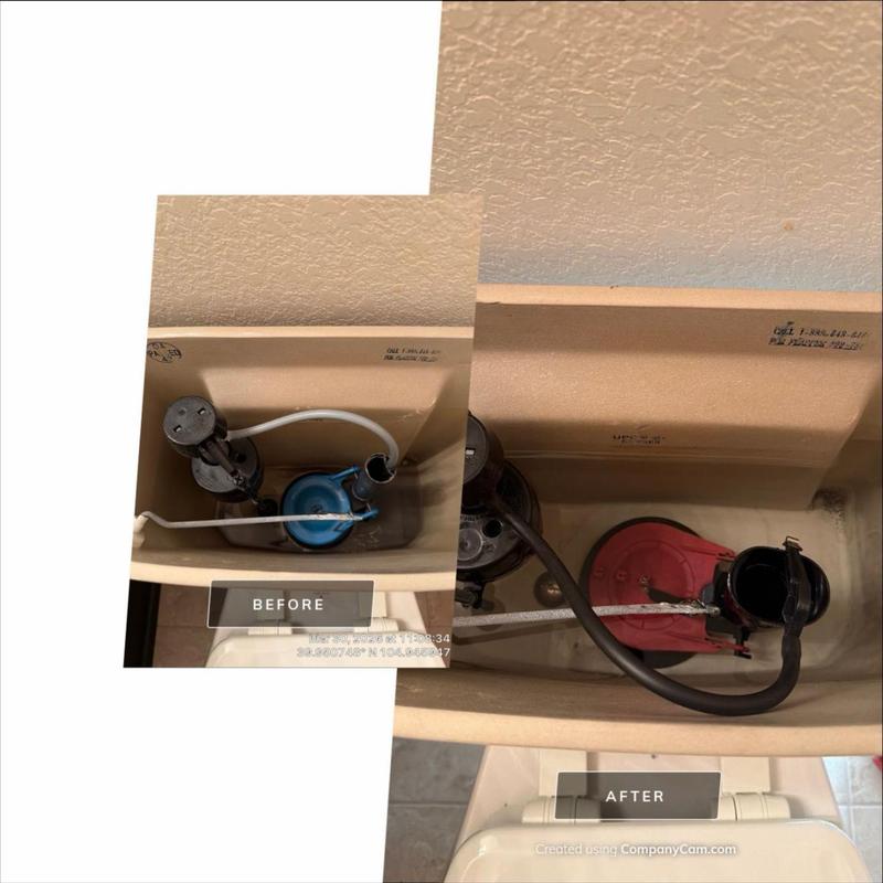 Toilet flapper and fill valve replacement before and after