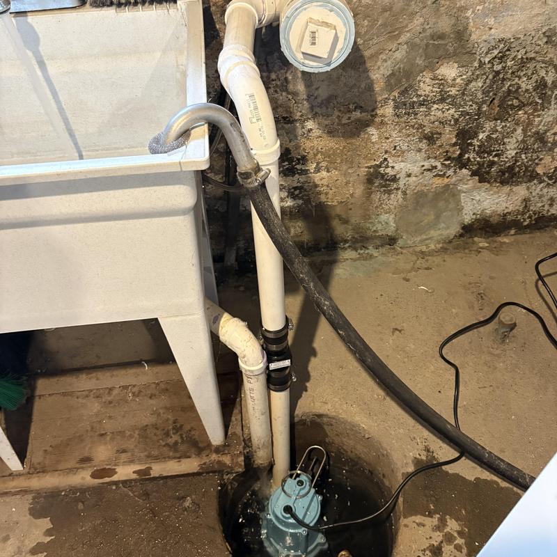 Little Giant 1.5-inch PVC sump pump installation