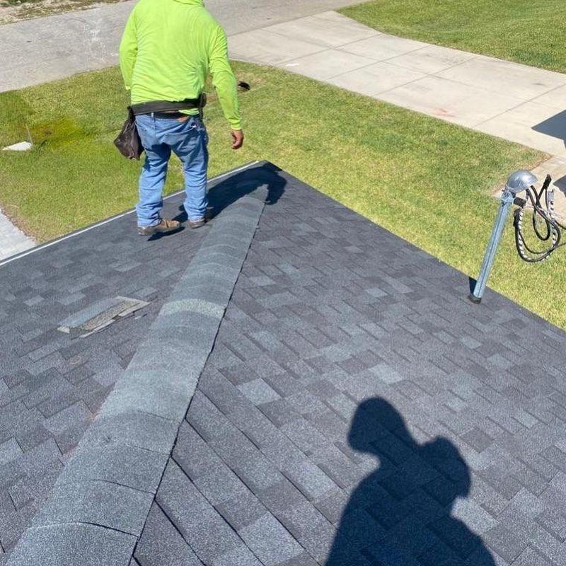 Hip cap shingles on shingle roof in Cape Coral