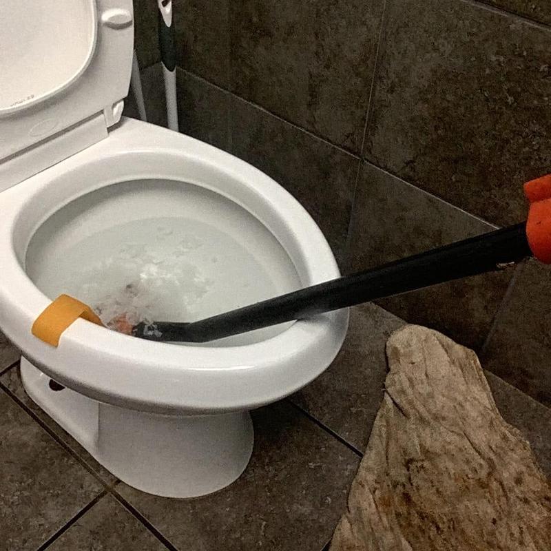 Toilet bowl with plunger clearing stoppage