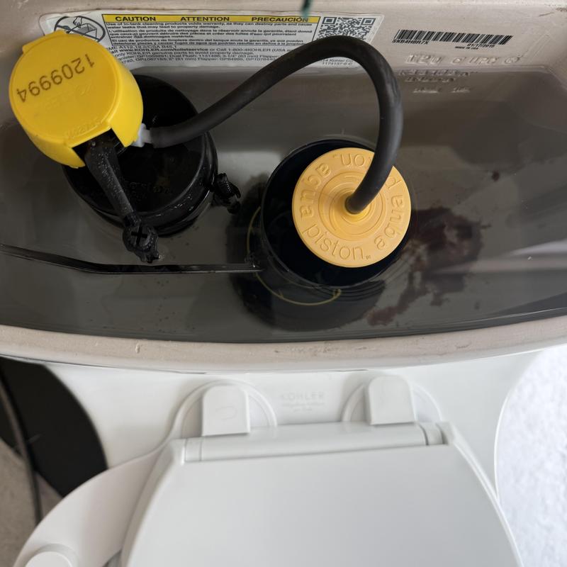 Toilet fill valve with Kohler assembly installed