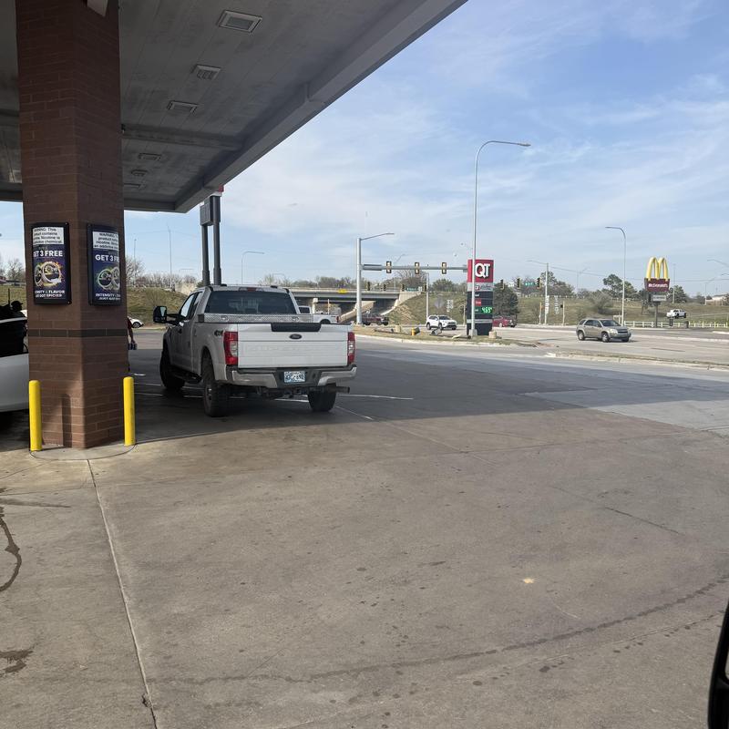 Truck door lock unlocking at gas station pump