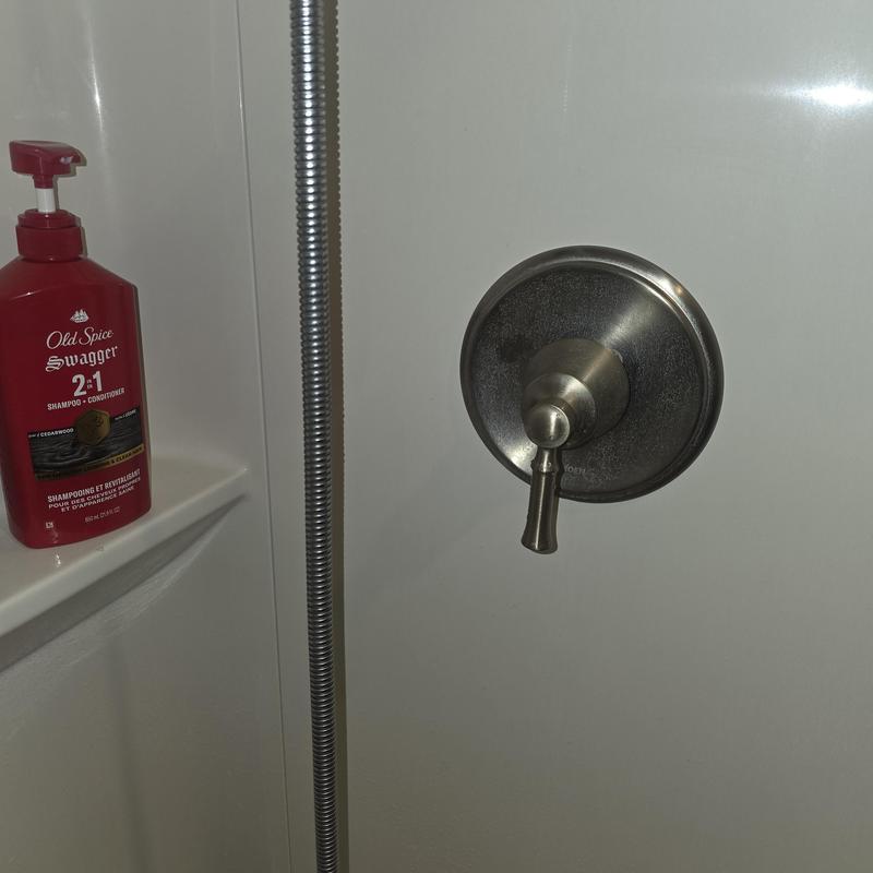 Moen Posi-Temp shower valve handle in shower