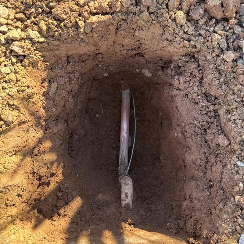 Main water line excavation for PRV installation