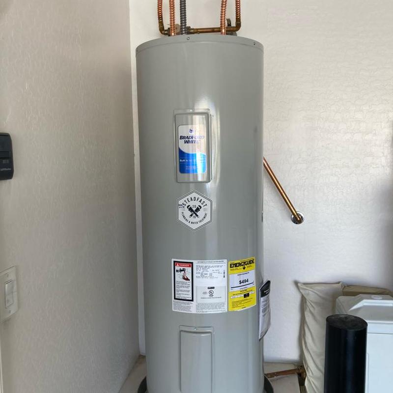 Electric 50-gallon Bradford White water heater installation