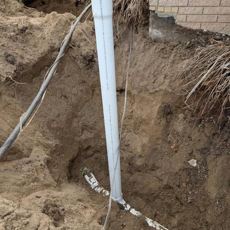 Sewer pipe excavation with two-way cleanout installation
