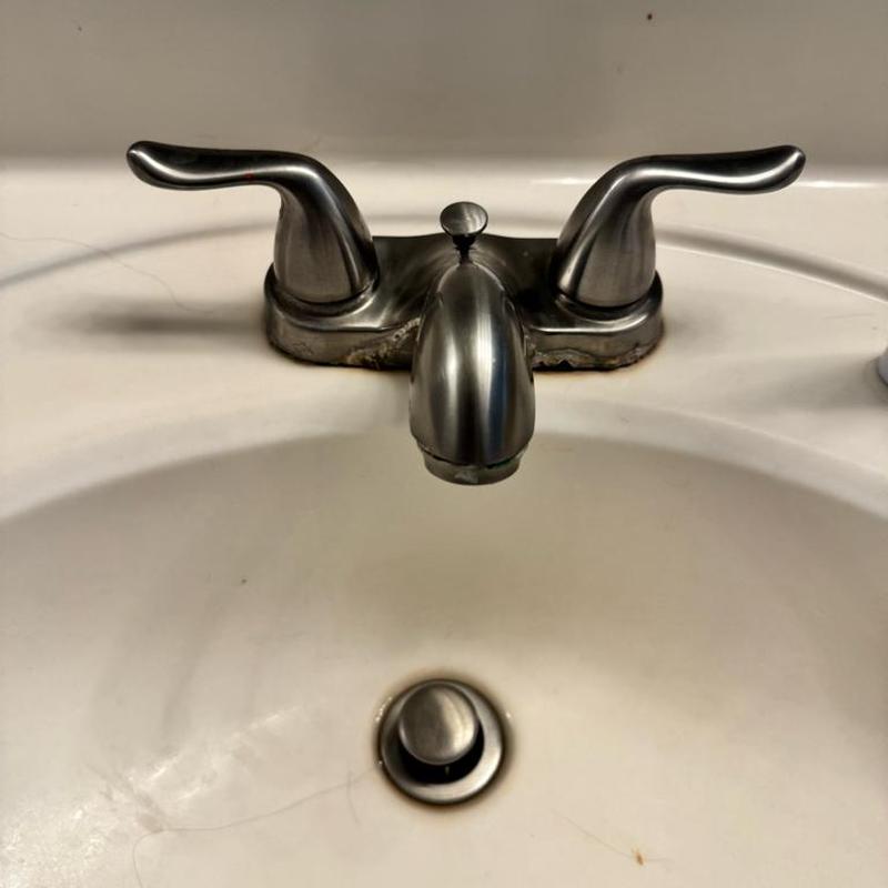 Bathroom sink faucet and pop-up drain installation