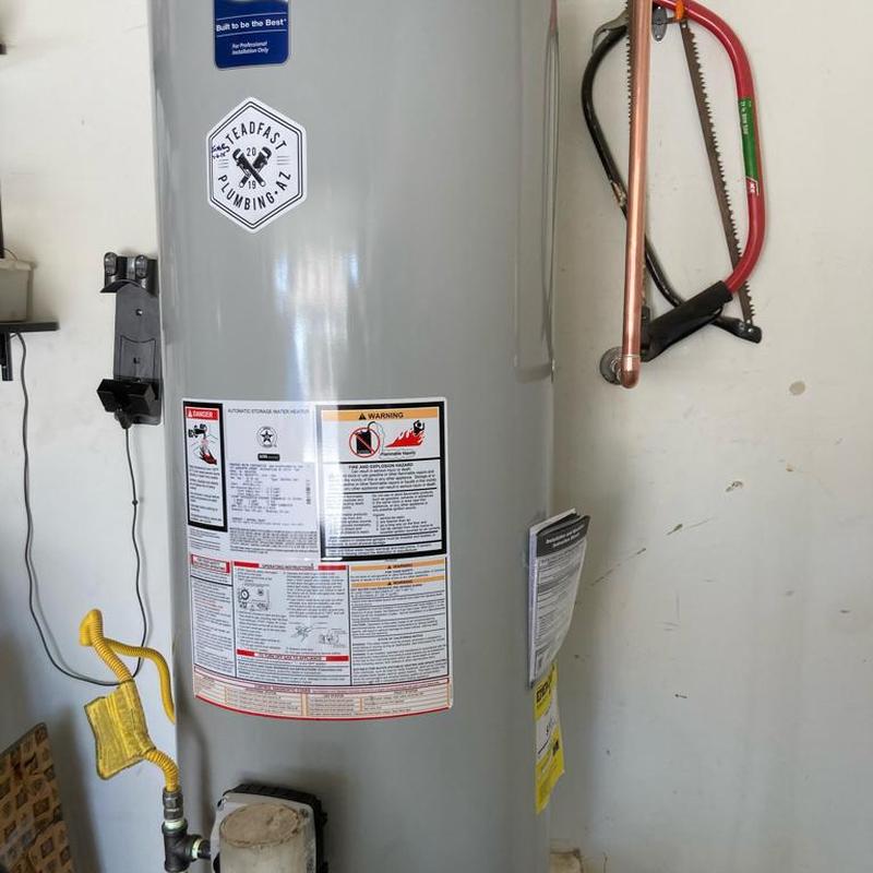 Gas Bradford White water heater with sediment trap installation