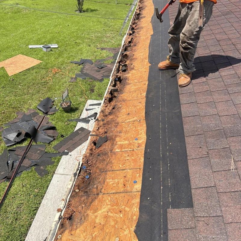 Fascia and decking wood replacement on shingled roof
